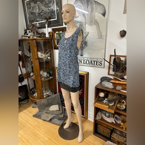 Blue, Black, & Yellow All-Over Patterned Tank Top - Picture 5 of 9